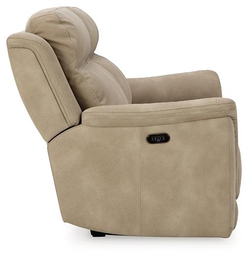 Next-Gen DuraPella Power Reclining Sofa 5930247 Brown/Beige Contemporary Motion Upholstery By Ashley - sofafair.com