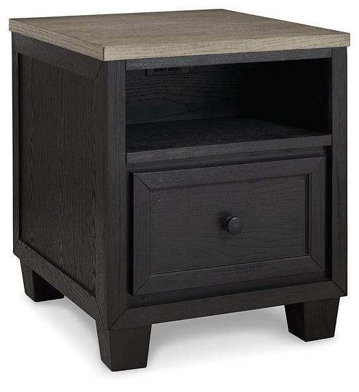 Foyland End Table T979-3 Black/Gray Contemporary Motion Occasionals By Ashley - sofafair.com