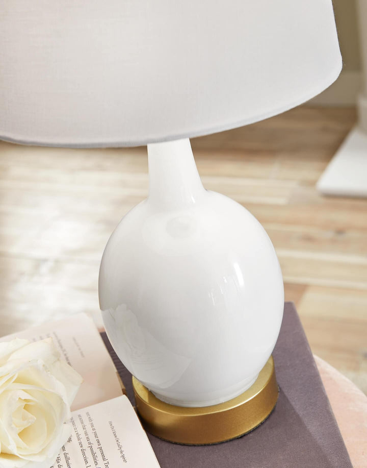 L431544 White Contemporary Arlomore Table Lamp By Ashley - sofafair.com