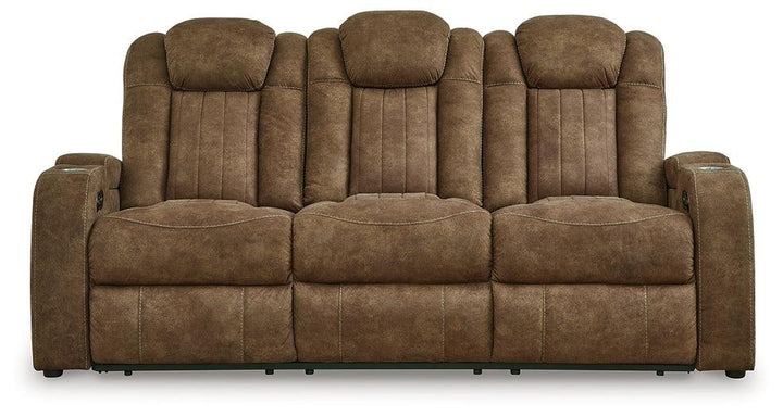 Wolfridge Power Reclining Sofa 6070315 Brown/Beige Contemporary Motion Upholstery By AFI - sofafair.com