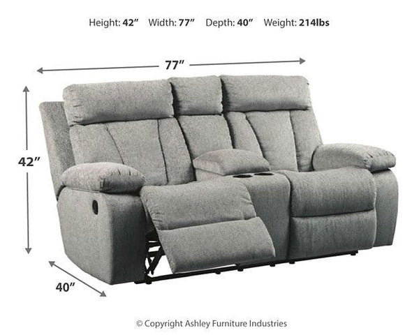 Mitchiner Reclining Sofa and Loveseat 76204U1 Black/Gray Contemporary Motion Upholstery Package By Ashley - sofafair.com