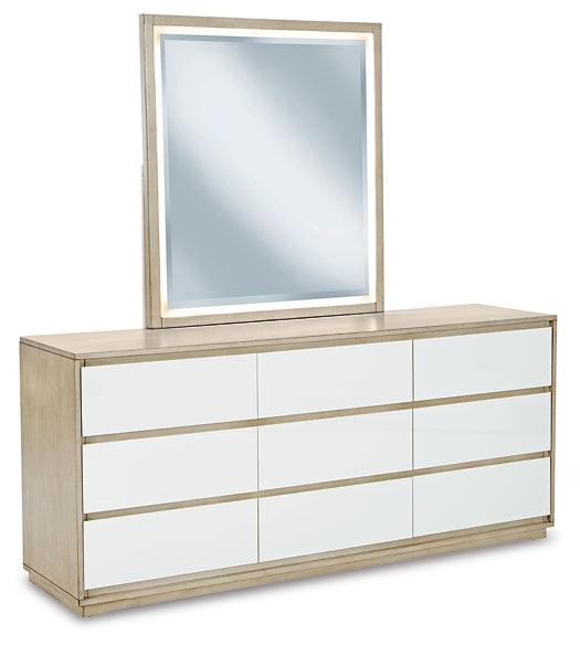 B950B1 White Contemporary Wendora Dresser and Mirror By Ashley - sofafair.com