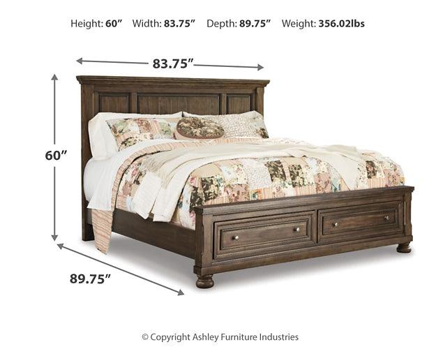 Flynnter King Panel Bed with 2 Storage Drawers B719B14 Brown/Beige Casual Master Beds By Ashley - sofafair.com