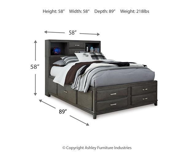 Caitbrook Full Storage Bed with 7 Drawers B476B4 Black/Gray Contemporary Youth Beds By Ashley - sofafair.com