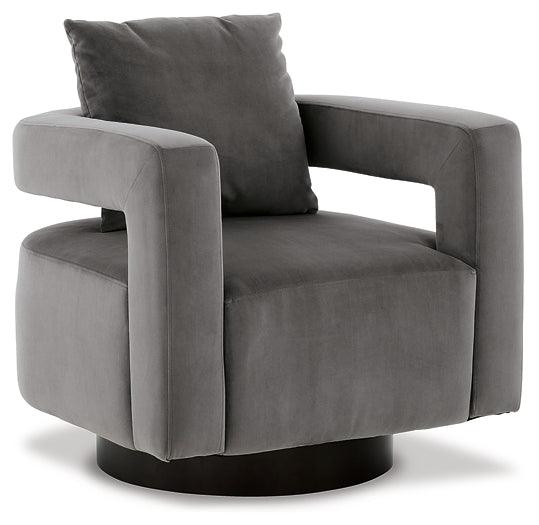 Alcoma Swivel Accent Chair A3000256 Black/Gray Contemporary Accent Chairs - Free Standing By Ashley - sofafair.com