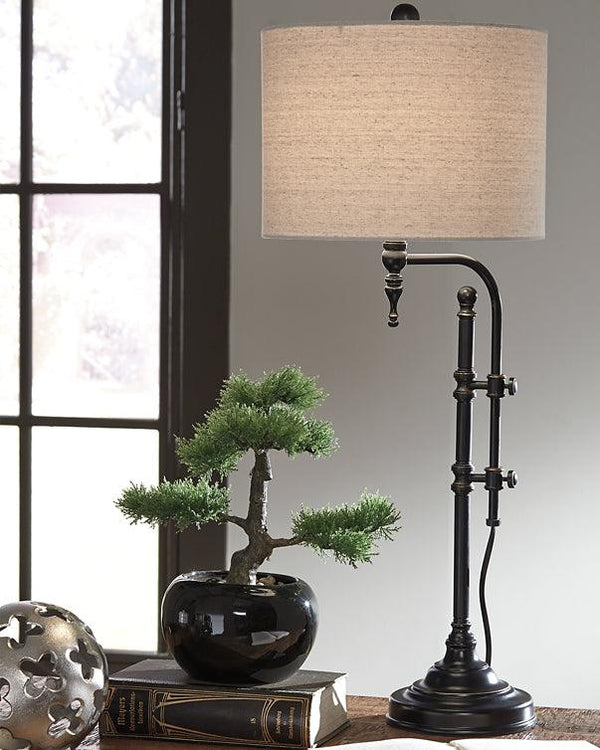 L734252 Brown/Beige Casual Anemoon Table Lamp By Ashley - sofafair.com