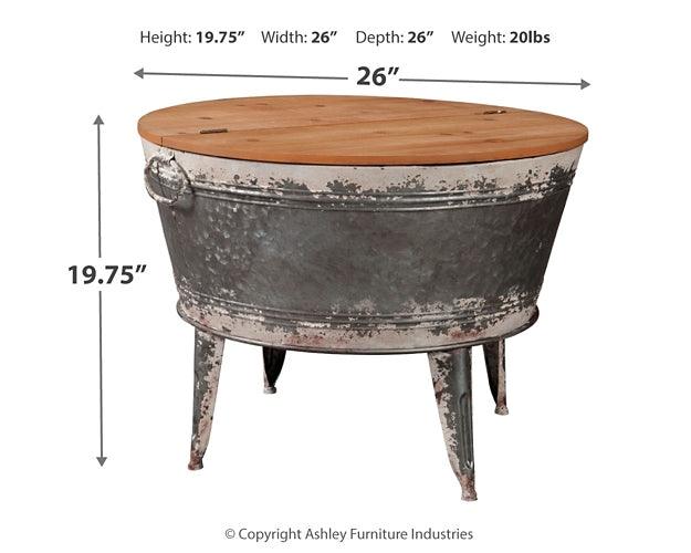 Shellmond Coffee Table With Storage A4000209 Metallic Casual Accent Table By Ashley - sofafair.com