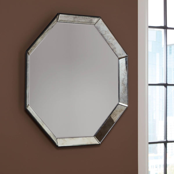 A8010312 Metallic Contemporary Brockburg Accent Mirror By Ashley - sofafair.com