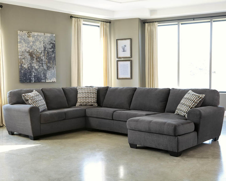 Ambee 3-Piece Sectional with Chaise 28620S2 Black/Gray Contemporary Stationary Sectionals By AFI - sofafair.com