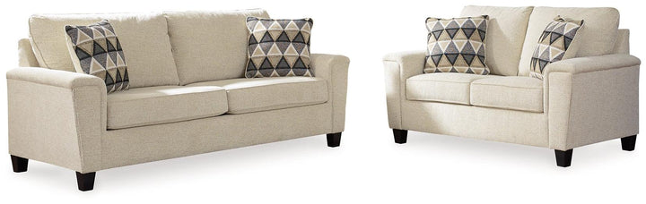 Abinger Sofa and Loveseat 83904U1 Brown/Beige Contemporary Stationary Upholstery Package By Ashley - sofafair.com