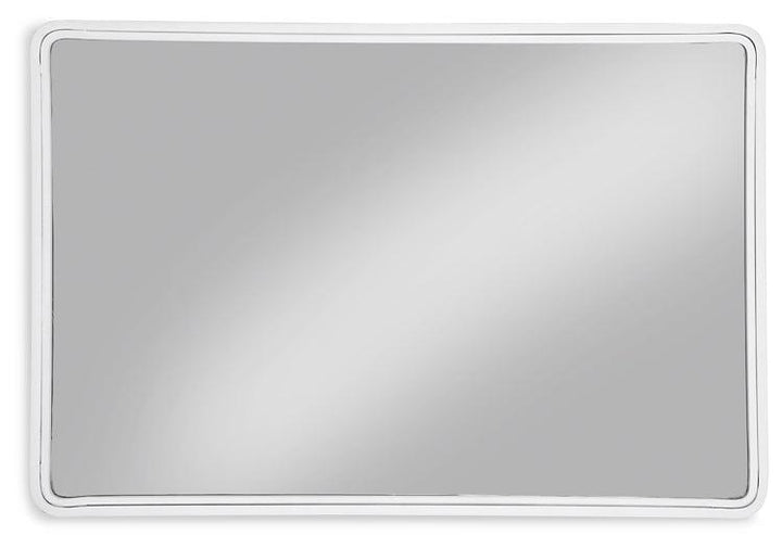 A8010293 White Contemporary Brocky Accent Mirror By Ashley - sofafair.com