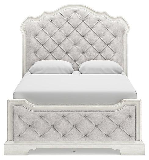 Arlendyne Queen Upholstered Bed B980B2 White Traditional Master Beds By AFI - sofafair.com