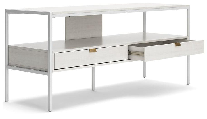 W162-68 White Contemporary Deznee 60" TV Stand By Ashley - sofafair.com