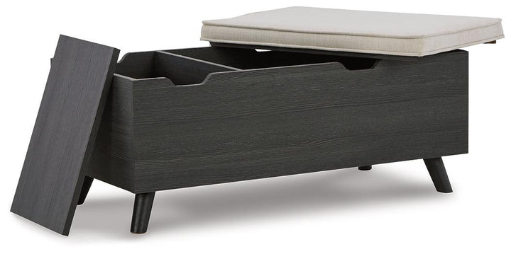 Yarlow Storage Bench A3000321 Black/Gray Casual Stationary Upholstery Accents By Ashley - sofafair.com
