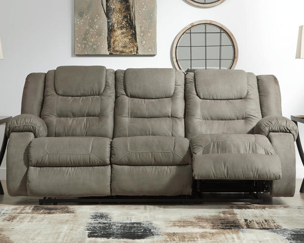 McCade Reclining Sofa and Loveseat 10104U1 Black/Gray Contemporary Motion Upholstery Package By Ashley - sofafair.com