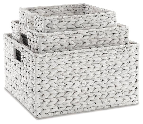 Elian Basket (Set of 3) A2000468 White Casual Table Top Sets By Ashley - sofafair.com