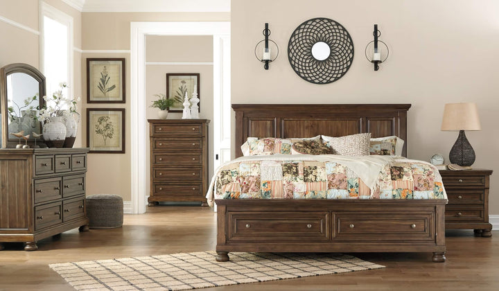 Flynnter Queen Panel Bed with 2 Storage Drawers B719B13 Brown/Beige Casual Master Beds By Ashley - sofafair.com