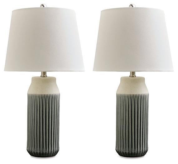 Afener Table Lamp (Set of 2) L177984 Blue Casual Table Lamp Pair By Ashley - sofafair.com