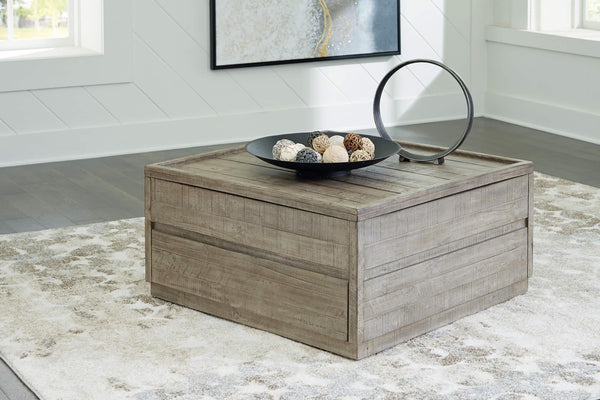 Krystanza Lift Top Coffee Table T990-00 Black/Gray Contemporary Cocktail Table Lift By Ashley - sofafair.com