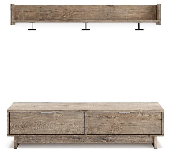 EA2270E1 Natural Contemporary Oliah Bench with Coat Rack By Ashley - sofafair.com