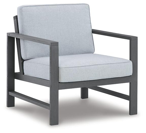 Fynnegan Lounge Chair with Cushion (Set of 2) P349-821 Black/Gray Casual Outdoor Seating By Ashley - sofafair.com