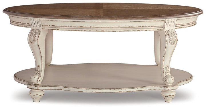 Realyn Coffee Table T743-0 White Casual Cocktail Table By Ashley - sofafair.com