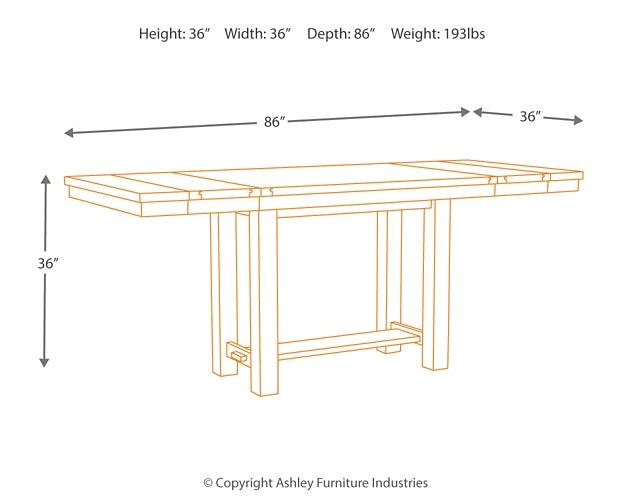 Moriville Counter Height Dining Extension Table D631-32 Brown/Beige Casual Counter Height Table By Ashley - sofafair.com