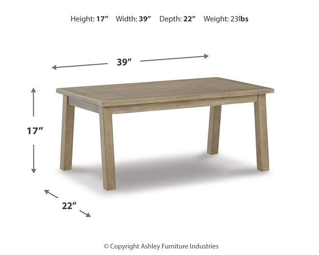 Barn Cove Outdoor Coffee Table P342-701 Brown/Beige Casual Outdoor Cocktail Table By Ashley - sofafair.com