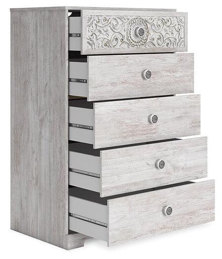 Paxberry Chest of Drawers EB1811-245 White Casual Master Bed Cases By AFI - sofafair.com