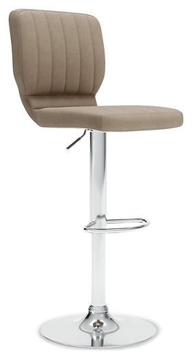 Pollzen Bar Height Bar Stool D121-130 Brown/Beige Contemporary Barstool By Ashley - sofafair.com