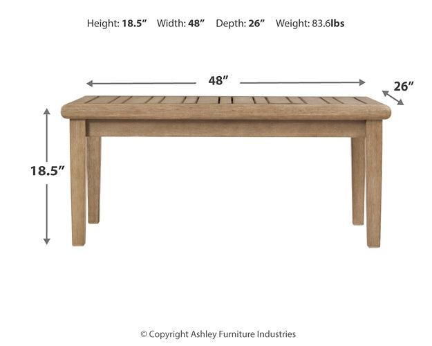 Gerianne Coffee Table P805-701 Brown/Beige Contemporary Outdoor Cocktail Table By Ashley - sofafair.com