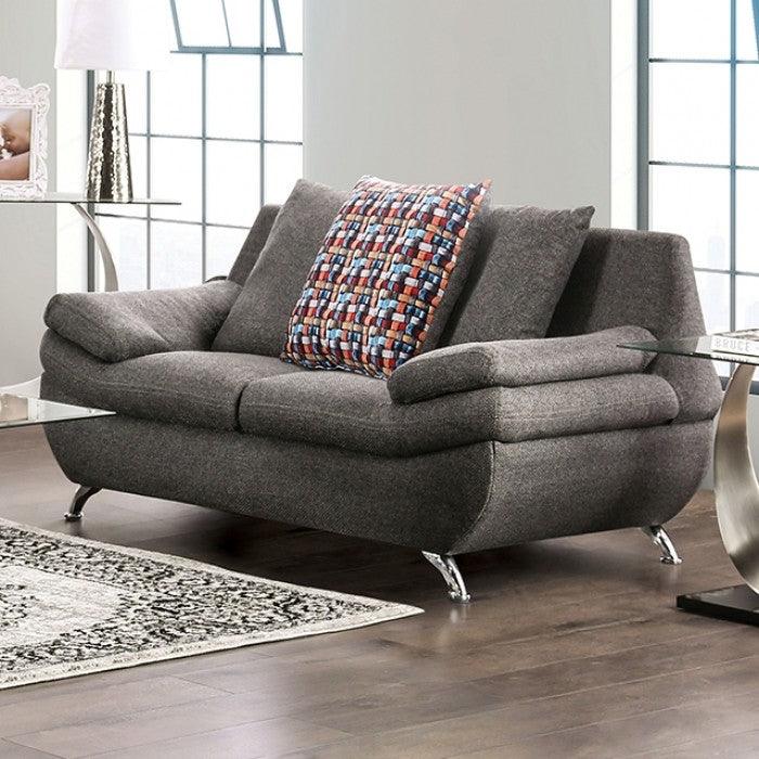 Loveseat BY Furniture Of America Sarnen EM6721DG-LV Dark Gray Contemporary - sofafair.com