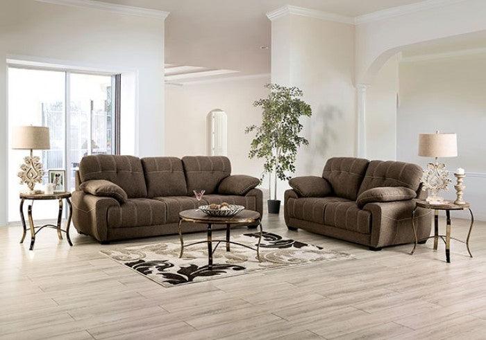 Canby EM6722BR-LV Brown Transitional Loveseat By furniture of america - sofafair.com