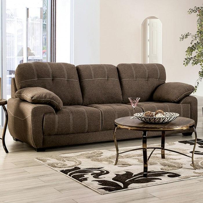 Canby EM6722BR-SF Brown Transitional Sofa By furniture of america - sofafair.com
