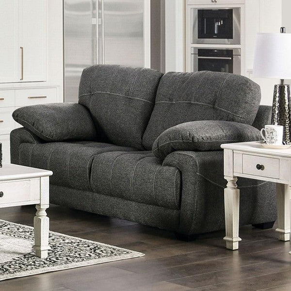 Canby EM6722DG-LV Dark Gray Transitional Loveseat By furniture of america - sofafair.com