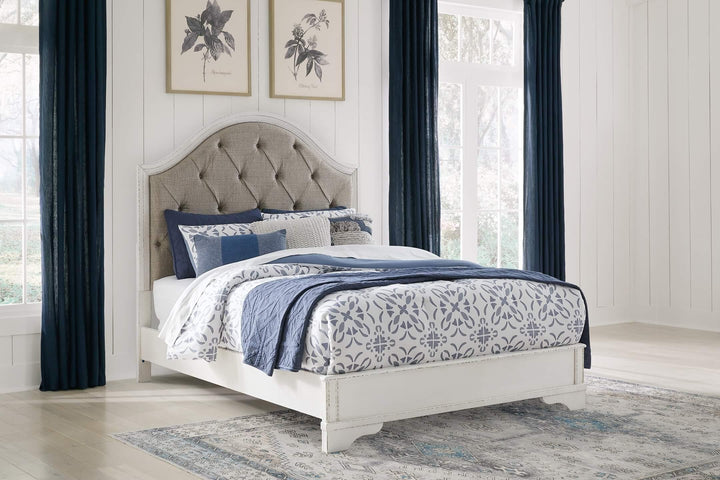 Brollyn Queen Upholstered Panel Bed B773B2 White Traditional Master Beds By Ashley - sofafair.com