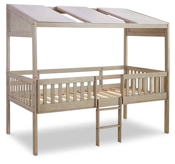 Wrenalyn Twin Loft Bed B081B3 Black/Gray Contemporary Youth Beds By Ashley - sofafair.com