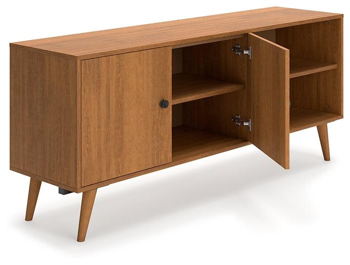 W060-58 Brown/Beige Contemporary Thadamere TV Stand By Ashley - sofafair.com