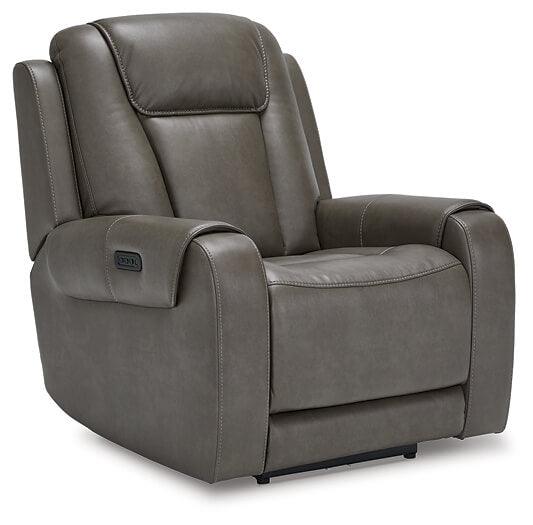 Card Player Power Recliner 1180813 Black/Gray Contemporary Motion Upholstery By AFI - sofafair.com
