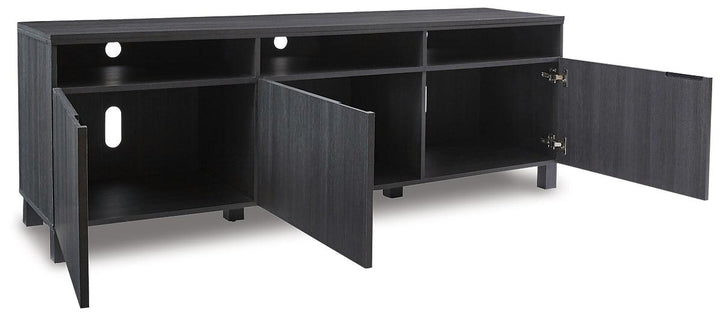 W215-66 Black/Gray Contemporary Yarlow 70" TV Stand By Ashley - sofafair.com