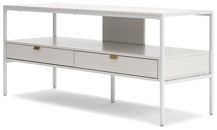 W162-68 White Contemporary Deznee 60" TV Stand By Ashley - sofafair.com