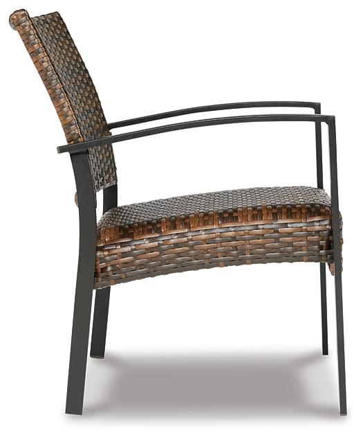 Zariyah Outdoor Love/Chairs/Table Set (Set of 4) P330-080 Brown/Beige Casual Outdoor Chat Set By Ashley - sofafair.com