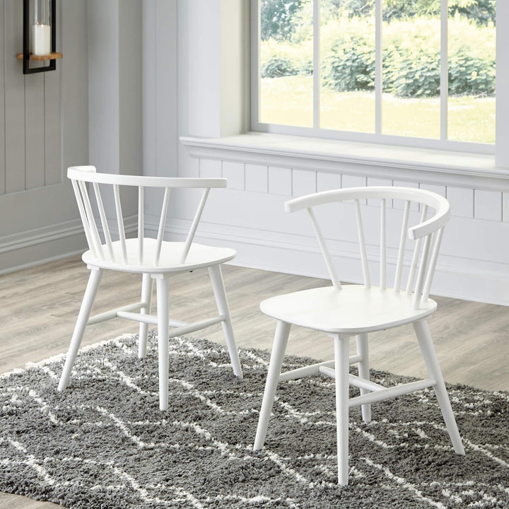 D407-01 White Contemporary Grannen Dining Chair By Ashley - sofafair.com