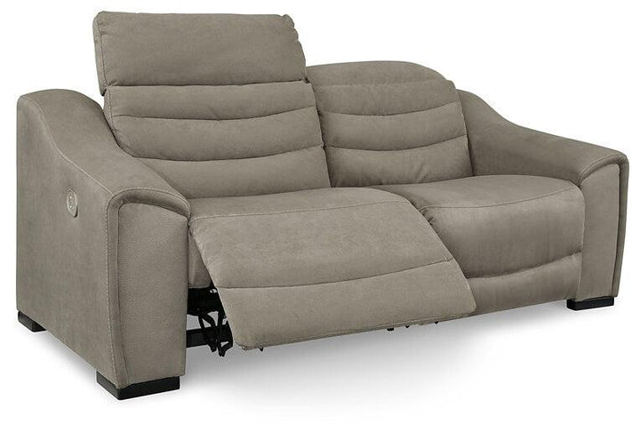 Next-Gen Gaucho 2-Piece Power Reclining Sectional 58504S4 Black/Gray Contemporary Motion Sectionals By AFI - sofafair.com