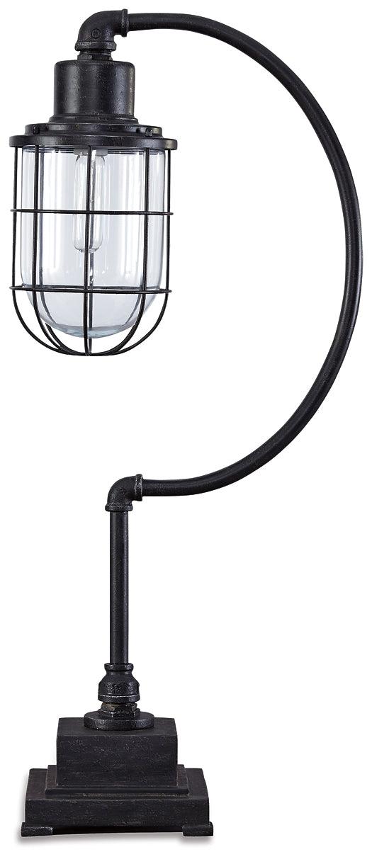 Jae Desk Lamp L734232 Black/Gray Contemporary Table Lamp By Ashley - sofafair.com