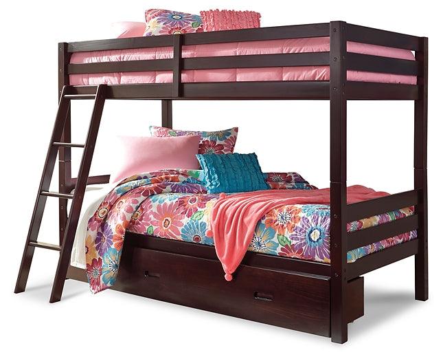 Halanton Twin over Twin Bunk Bed with 1 Large Storage Drawer B328YB2 Brown/Beige Contemporary Youth Beds By Ashley - sofafair.com