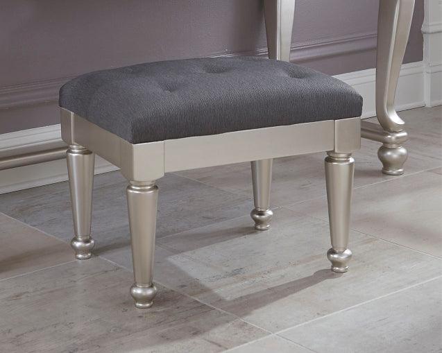 B650-01 Metallic Traditional Coralayne Stool By Ashley - sofafair.com