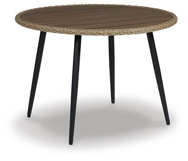 P369-615 Black/Gray Casual Amaris Outdoor Dining Table By AFI - sofafair.com