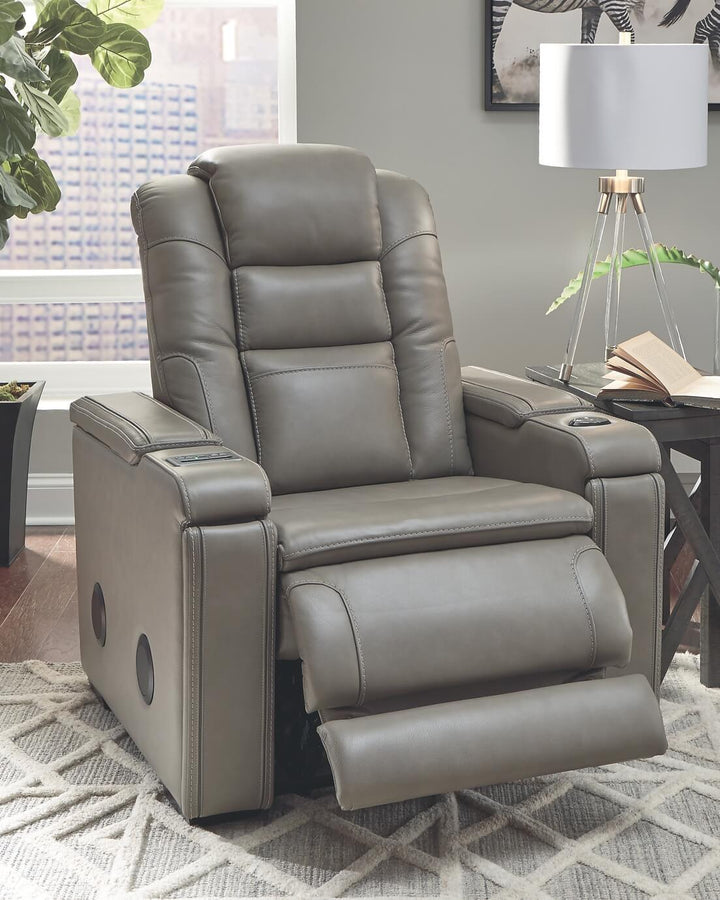 Boerna Power Recliner 7360713 Black/Gray Contemporary Motion Recliners - Free Standing By Ashley - sofafair.com