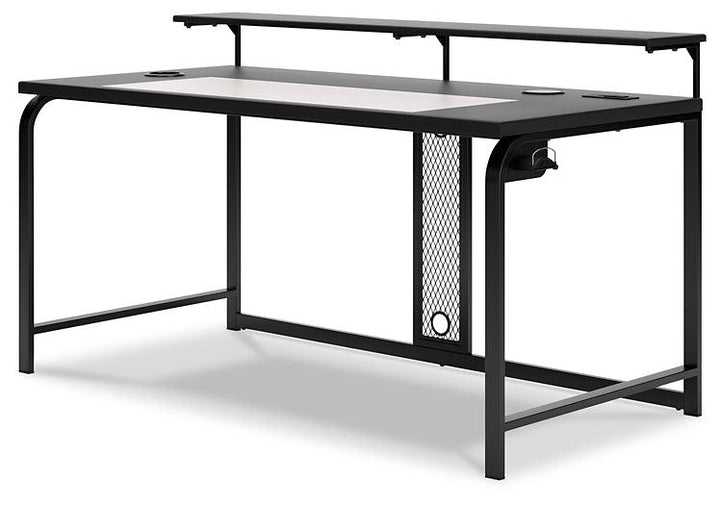 Lynxtyn Home Office Desk H400-144 Black/Gray Contemporary Desks By Ashley - sofafair.com